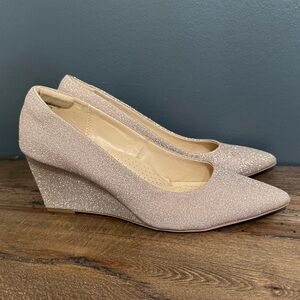 Dream Pairs Gold Glitter Wedges